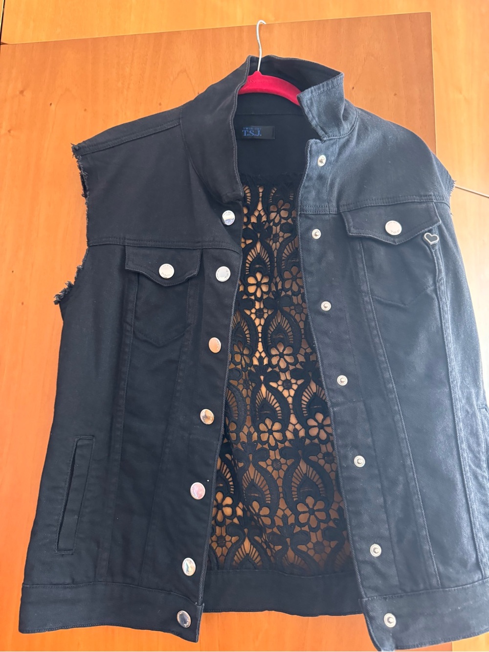 TWINSET Black Denim Vest